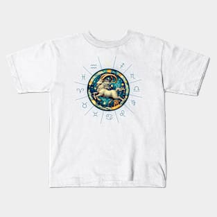 ZODIAC Capricorn - Astrological CAPRICORN - CAPRICORN - ZODIAC sign - Van Gogh style - 12 Kids T-Shirt